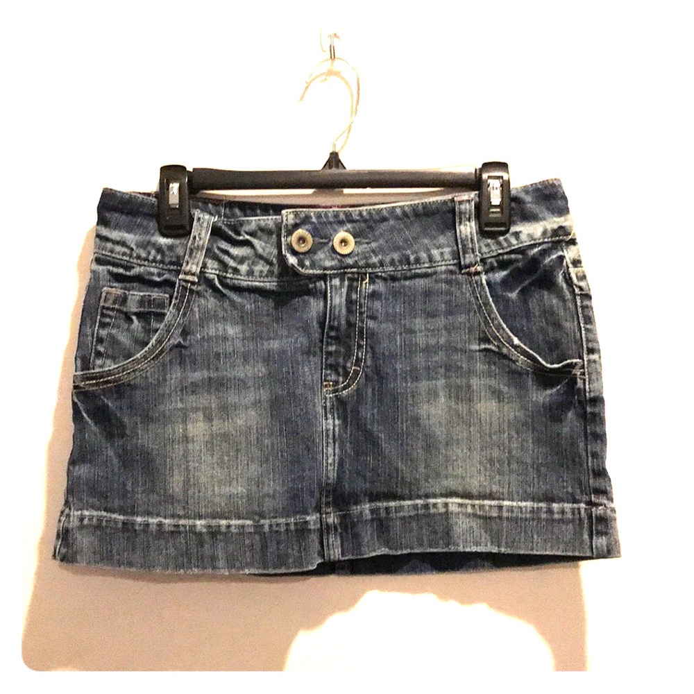 Mini Low-Rise Jean Skirt